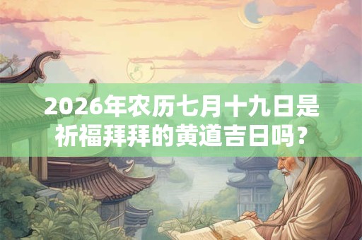 2026年农历七月十九日是祈福拜拜的黄道吉日吗？