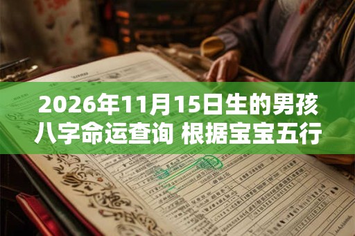 2026年11月15日生的男孩八字命运查询 根据宝宝五行缺失起名字 2026年11月15日生的男孩八字命运查询 根据宝宝五行缺失起名字