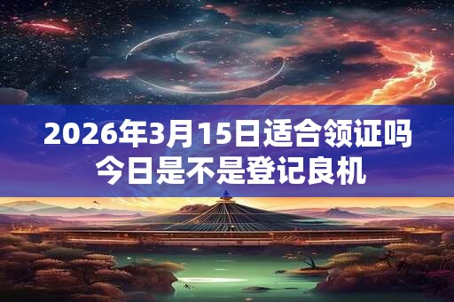 2026年3月15日适合领证吗 今日是不是登记良机
