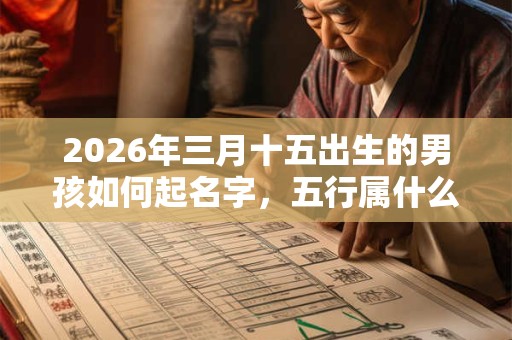 2026年三月十五出生的男孩如何起名字，五行属什么