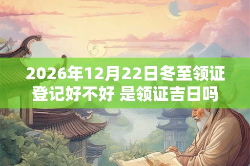 2026年12月22日冬至领证登记好不好 是领证吉日吗 2026年12月22日冬至领证登记好不好 是领证吉日吗