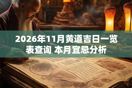 2026年11月黄道吉日一览表查询 本月宜忌分析 2026年11月黄道吉日一览表查询 本月宜忌分析