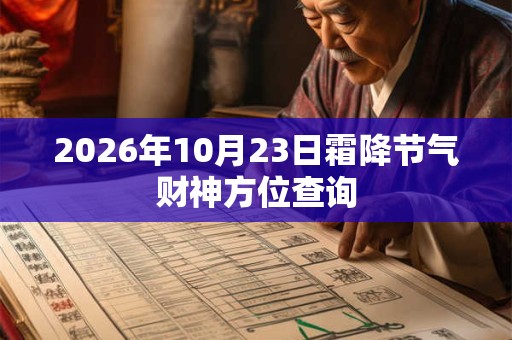 2026年10月23日霜降节气财神方位查询
