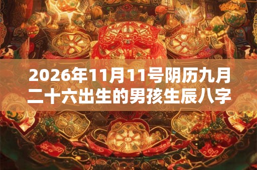 2026年11月11号阴历九月二十六出生的男孩生辰八字起名 2026年11月11号阴历九月二十六出生的男孩生辰八字起名