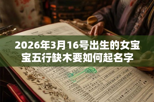2026年3月16号出生的女宝宝五行缺木要如何起名字 2026年3月16号出生的女宝宝五行缺木要如何起名字