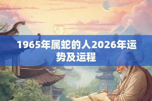 1965年属蛇的人2026年运势及运程