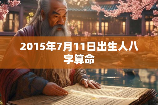 2015年7月11日出生人八字算命 2015年7月11日出生人八字算命