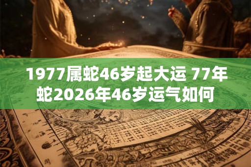 1977属蛇46岁起大运 77年蛇2026年46岁运气如何