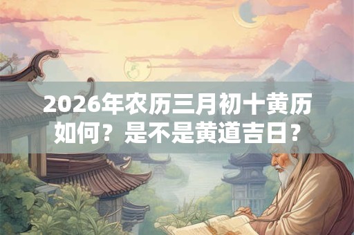 2026年农历三月初十黄历如何？是不是黄道吉日？