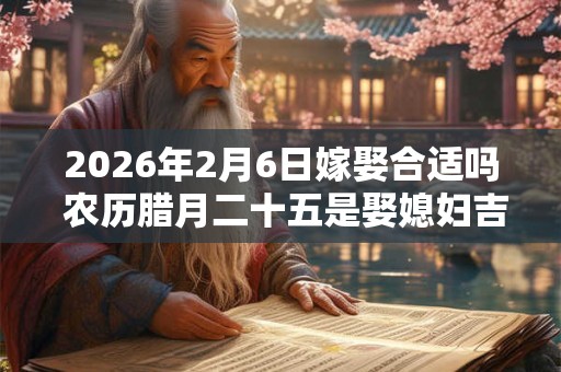 2026年2月6日嫁娶合适吗 农历腊月二十五是娶媳妇吉日吗 2026年2月6日嫁娶合适吗 农历腊月二十五是娶媳妇吉日吗