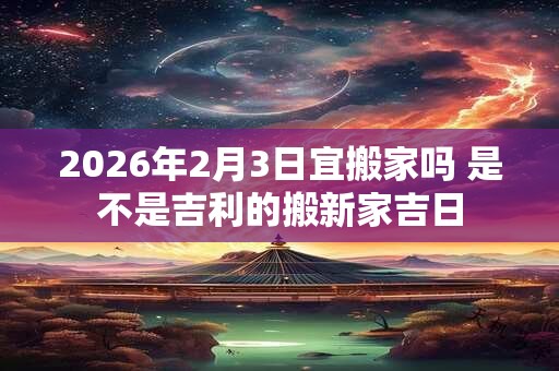 2026年2月3日宜搬家吗 是不是吉利的搬新家吉日 2026年2月3日宜搬家吗 是不是吉利的搬新家吉日
