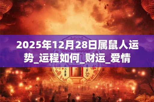 2025年12月28日属鼠人运势_运程如何_财运_爱情 2025年12月28日属鼠人运势_运程如何_财运_爱情