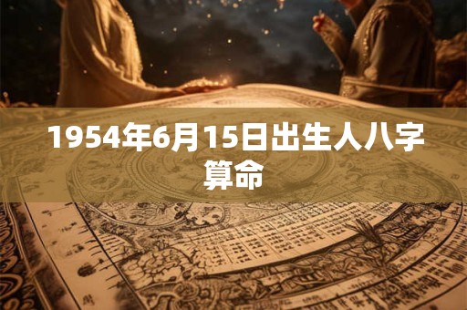 1954年6月15日出生人八字算命