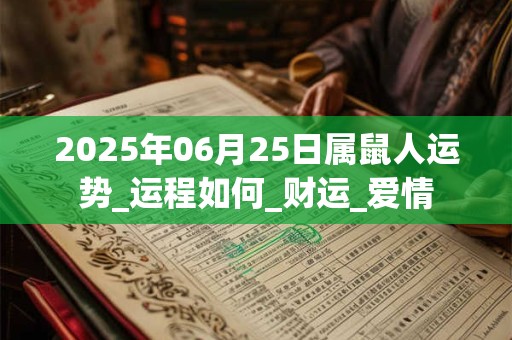 2025年06月25日属鼠人运势_运程如何_财运_爱情