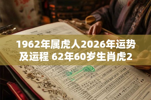 1962年属虎人2026年运势及运程 62年60岁生肖虎2026年每月运势