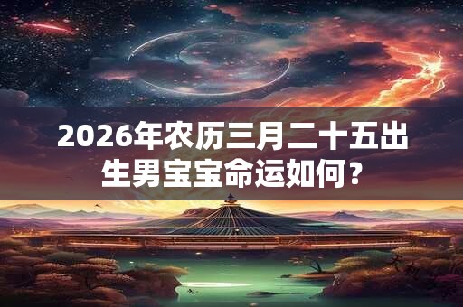 2026年农历三月二十五出生男宝宝命运如何？