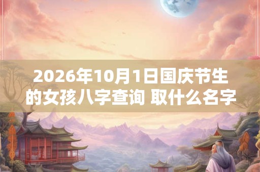 2026年10月1日国庆节生的女孩八字查询 取什么名字吉利 2026年10月1日国庆节生的女孩八字查询 取什么名字吉利