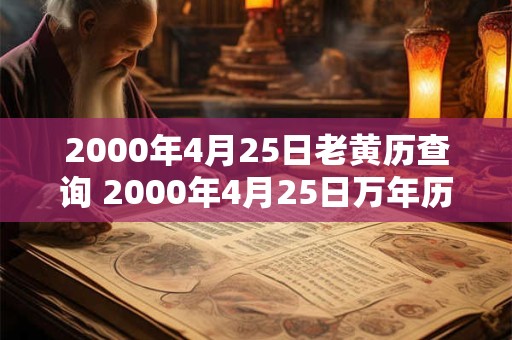 2000年4月25日老黄历查询 2000年4月25日万年历黄道吉日