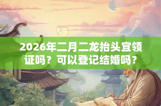2026年二月二龙抬头宜领证吗？可以登记结婚吗？
