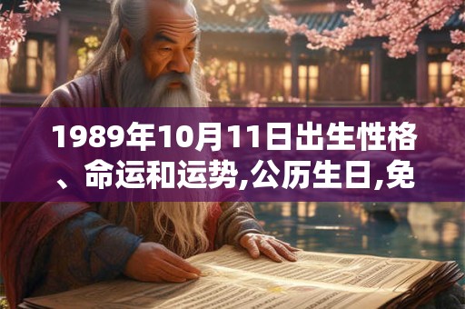 1989年10月11日出生性格、命运和运势,公历生日,免费算命