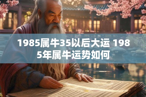1985属牛35以后大运 1985年属牛运势如何