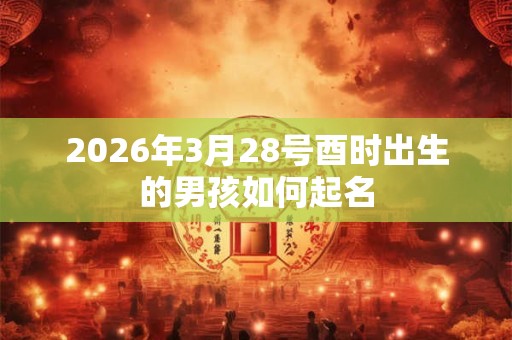2026年3月28号酉时出生的男孩如何起名