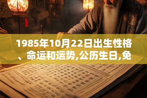 1985年10月22日出生性格、命运和运势,公历生日,免费算命 1985年10月22日出生性格、命运和运势,公历生日,免费算命