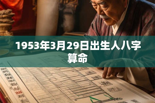 1953年3月29日出生人八字算命 1953年3月29日出生人八字算命