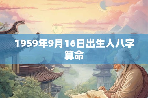 1959年9月16日出生人八字算命