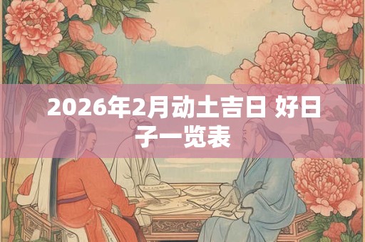 2026年2月动土吉日 好日子一览表 2026年2月动土吉日 好日子一览表