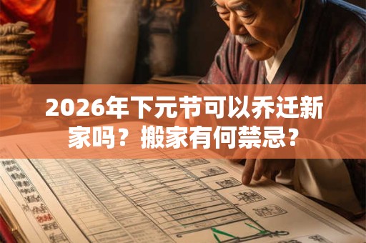 2026年下元节可以乔迁新家吗？搬家有何禁忌？
