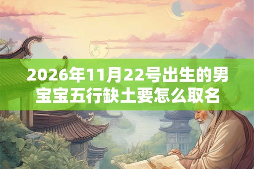 2026年11月22号出生的男宝宝五行缺土要怎么取名