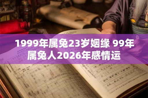 1999年属兔23岁姻缘 99年属兔人2026年感情运