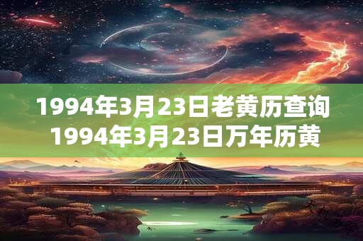 1994年3月23日老黄历查询 1994年3月23日万年历黄道吉日 1994年3月23日老黄历查询 1994年3月23日万年历黄道吉日