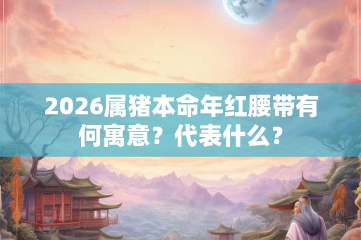 2026属猪本命年红腰带有何寓意？代表什么？
