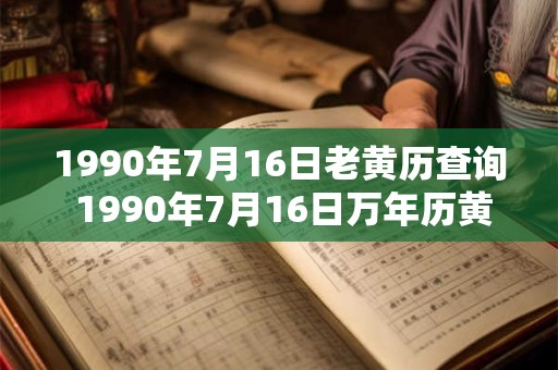 1990年7月16日老黄历查询 1990年7月16日万年历黄道吉日
