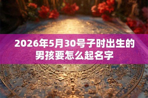 2026年5月30号子时出生的男孩要怎么起名字