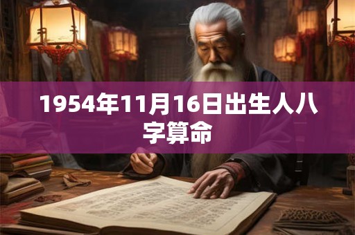 1954年11月16日出生人八字算命