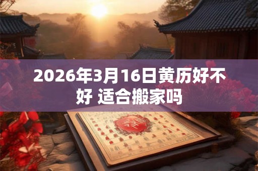 2026年3月16日黄历好不好 适合搬家吗