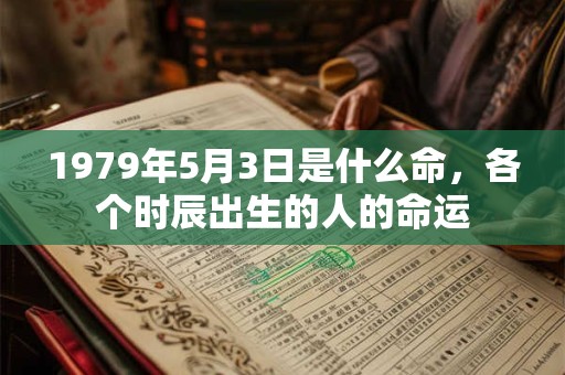 1979年5月3日是什么命，各个时辰出生的人的命运