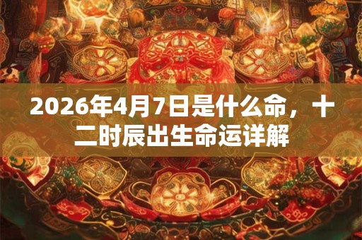 2026年4月7日是什么命,十二时辰出生命运详解 2026年4月7日是什么命,十二时辰出生命运详解