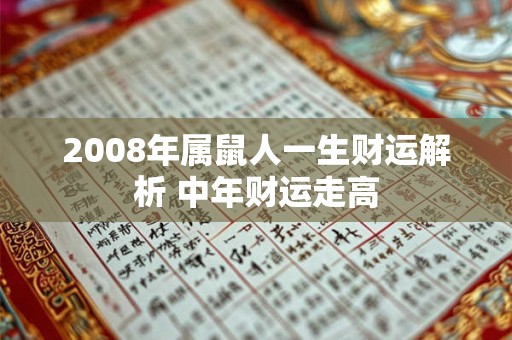 2008年属鼠人一生财运解析 中年财运走高