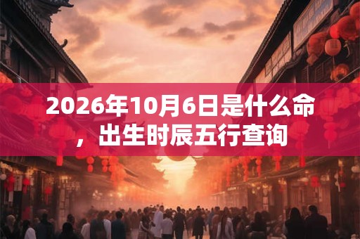 2026年10月6日是什么命,出生时辰五行查询 2026年10月6日是什么命,出生时辰五行查询