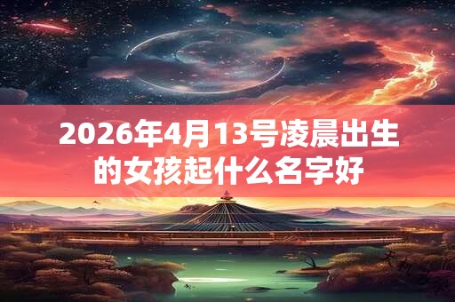 2026年4月13号凌晨出生的女孩起什么名字好