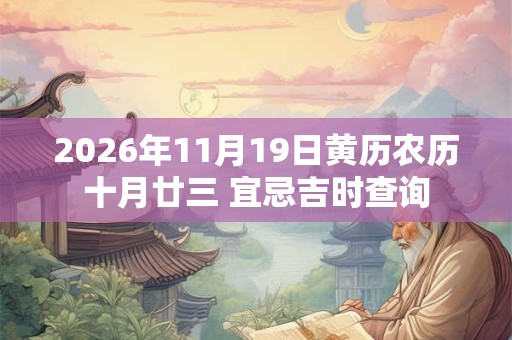 2026年11月19日黄历农历十月廿三 宜忌吉时查询