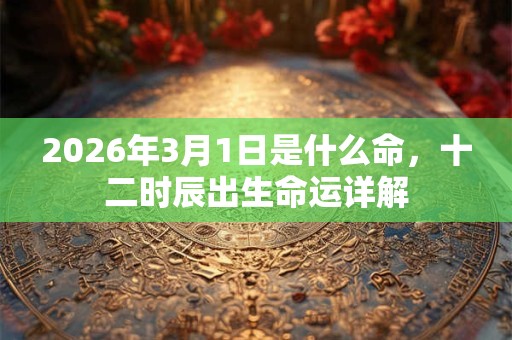 2026年3月1日是什么命，十二时辰出生命运详解