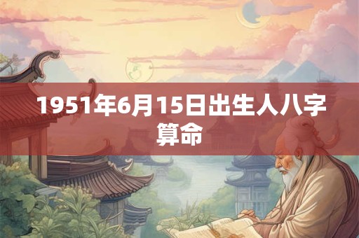 1951年6月15日出生人八字算命 1951年6月15日出生人八字算命