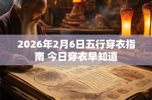 2026年2月6日五行穿衣指南 今日穿衣早知道