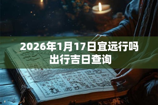 2026年1月17日宜远行吗 出行吉日查询
