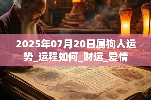 2025年07月20日属狗人运势_运程如何_财运_爱情 2025年07月20日属狗人运势_运程如何_财运_爱情